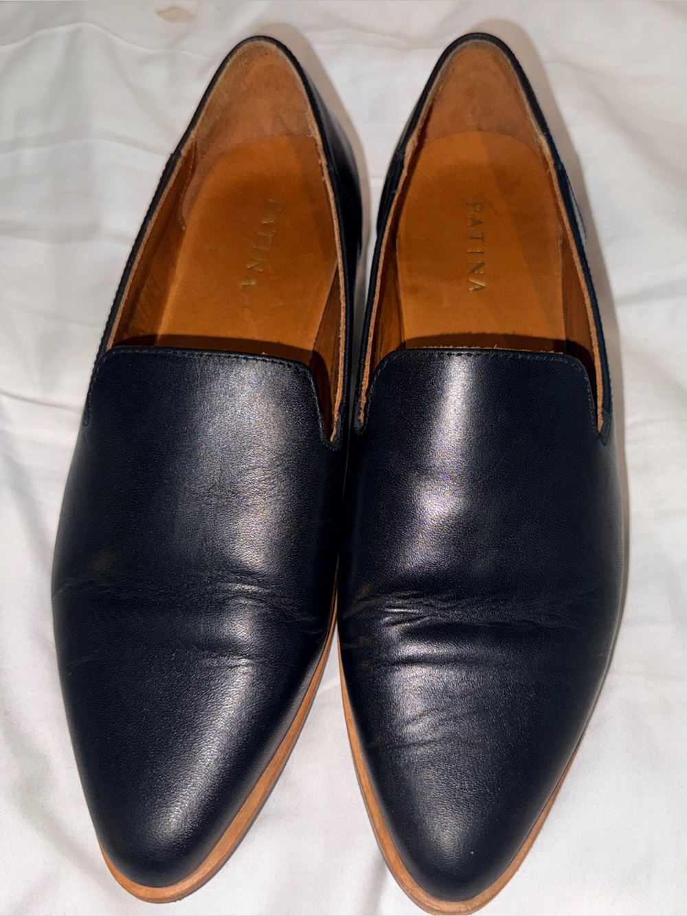 *Worn Once!* Portland Leather, Patina Black Leather Loafers
